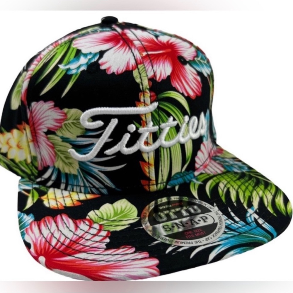 Titties SnapBack Golf Hat in Floral Print NWT